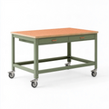Établi mobile 120 x 60 x 90 cm en métal et bois vert avec plateau perforé et tiroirs