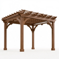 Pergola de jardin 300 x 300 x 250 cm en bois brun à toit ajouré