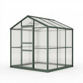 Serre de jardin 190 x 190 x 195 cm aluminium vert panneaux translucides porte coulissante