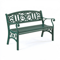 Banc de jardin 120 x 60 x 90 cm en métal vert style classique à accoudoirs