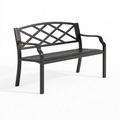 Banc de jardin 122 x 63 x 88 cm en acier noir style classique