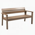 Banc de jardin 120 x 60 x 88 cm en bois marron avec accoudoirs